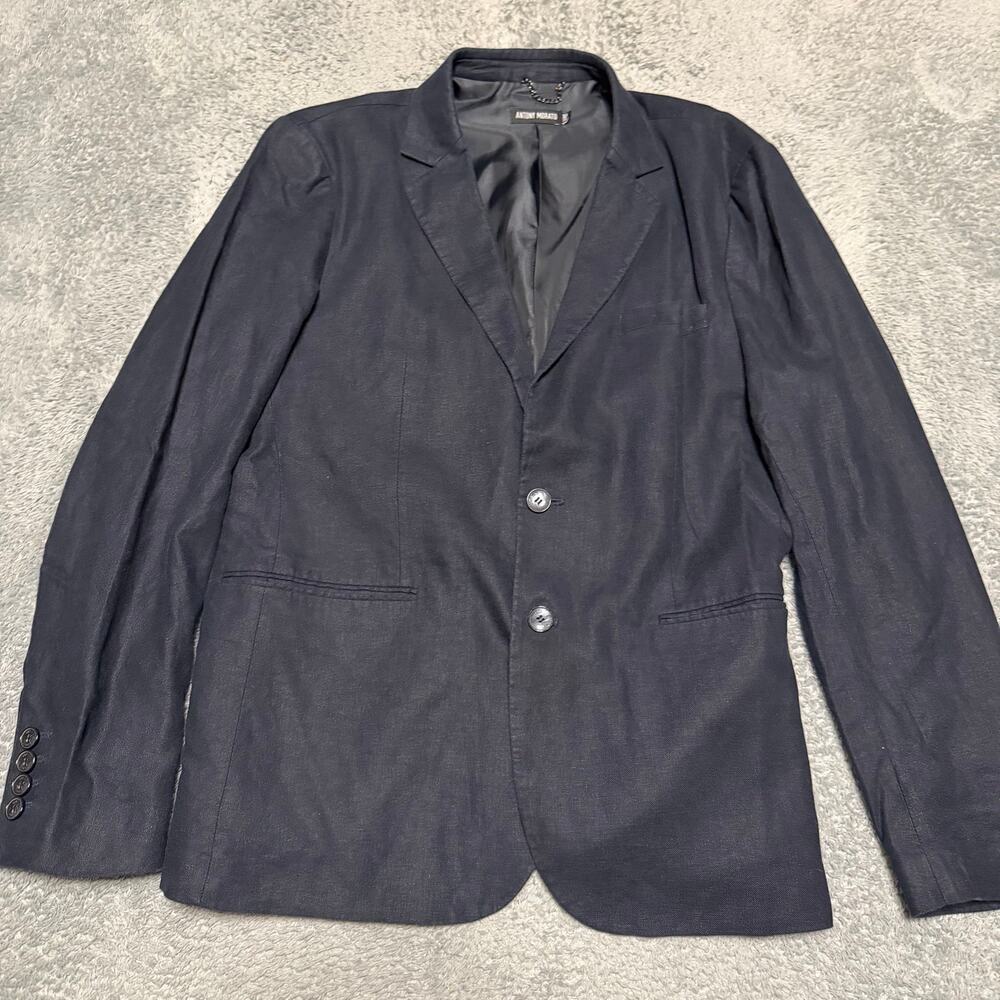 Antony Morato SLIM FIT Zelda Blazer Mens 54 XXL Blue Jacket Sport Coat Linen